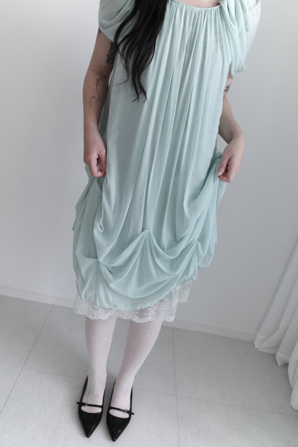 shirring draping one-piece 상품이미지6