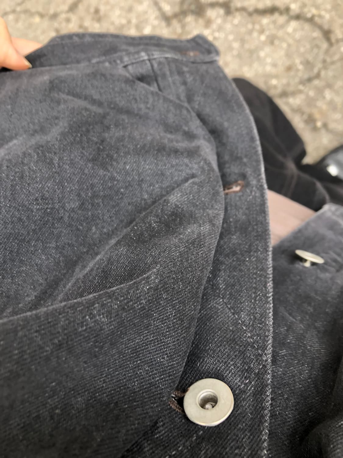 폴리테루 유즈드 트러커 자켓 (레더 카라) 25ss 상품이미지4