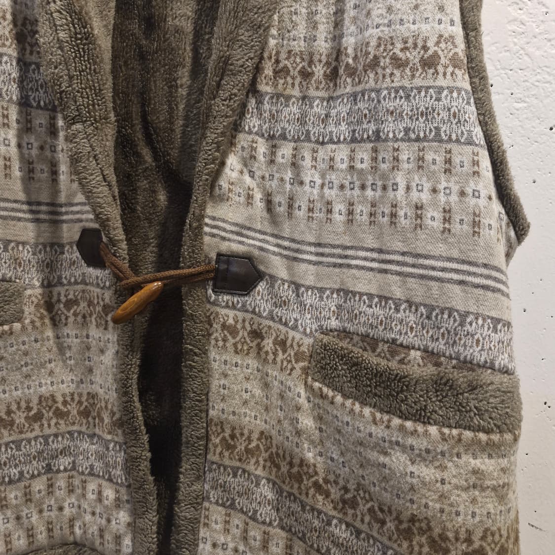 JPN 빈티지 에스닉 양털 더플 조끼 상품이미지2