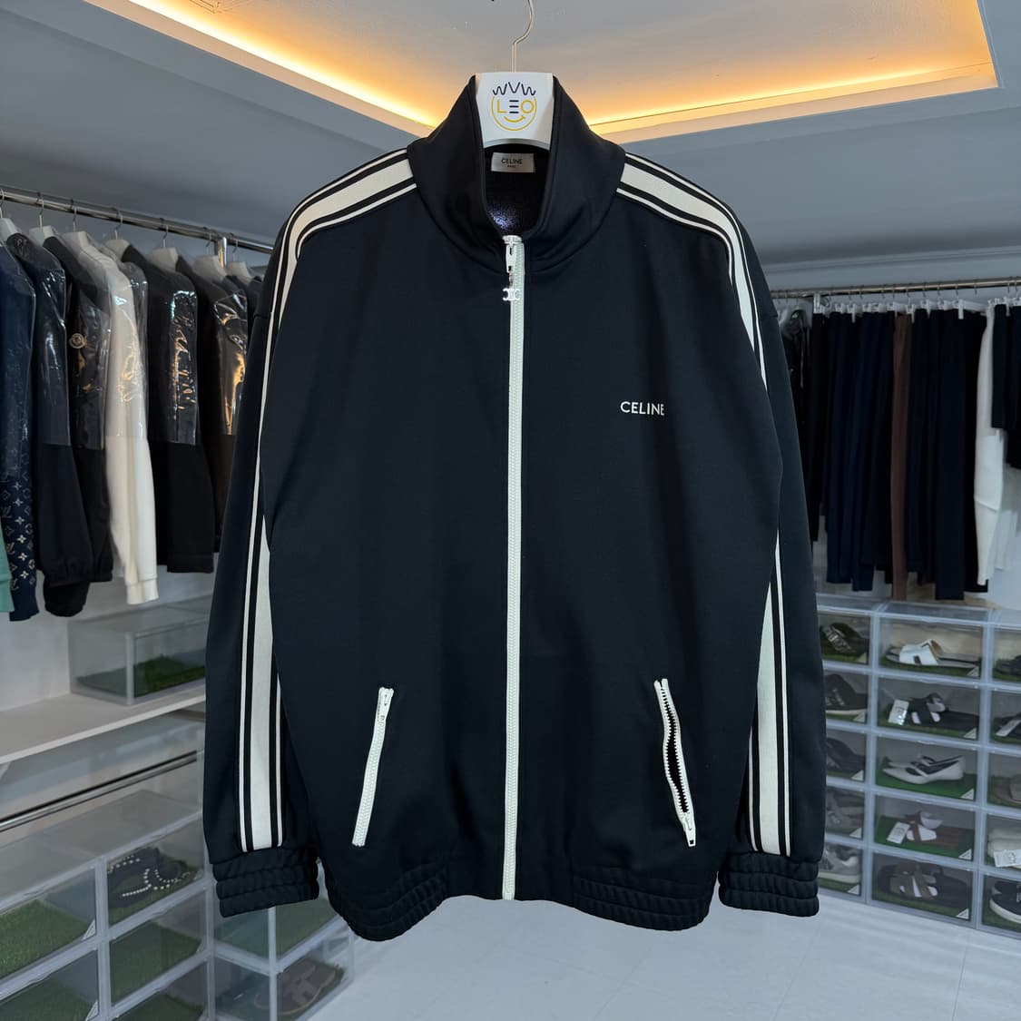 [리오브] 셀린느 로고 사이드 라인 트랙 저지 집업 상품이미지1