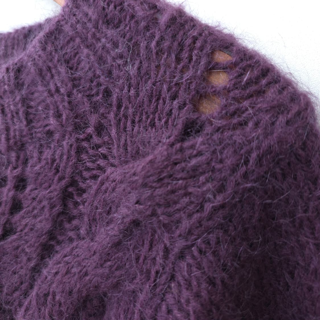퍼플 헤어리 케이블 니트 상품이미지4
