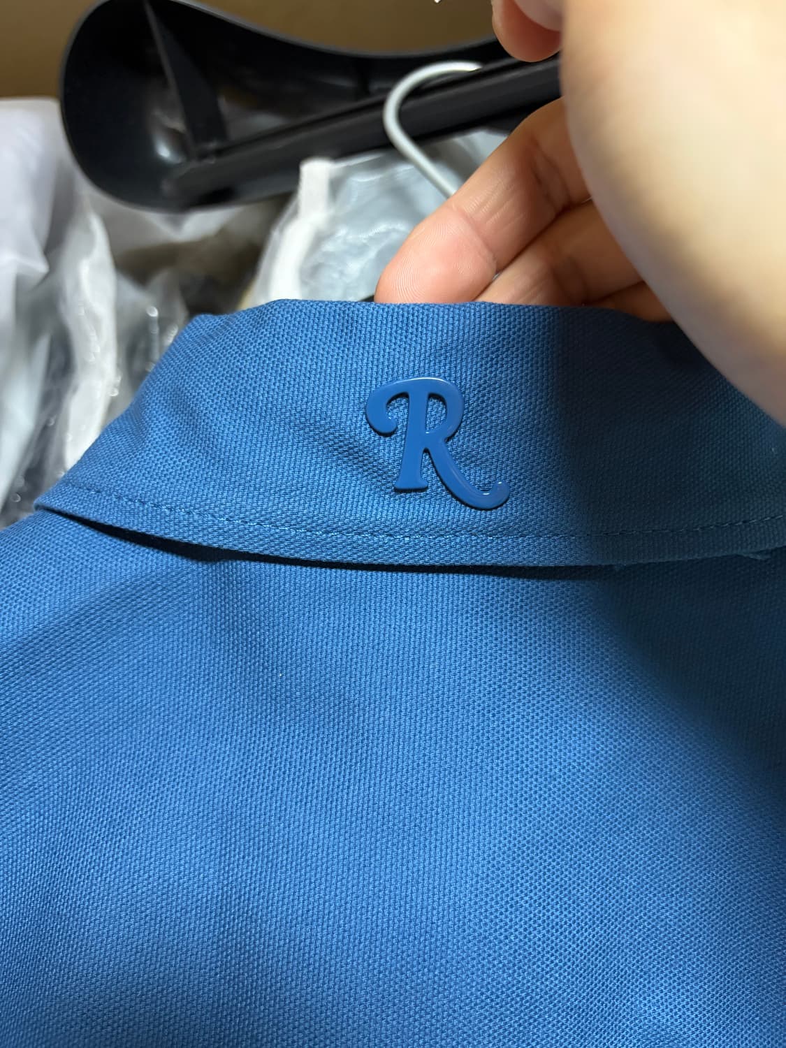 라프시몬스 로고 패치 오버사이즈 데님 셔츠 상품이미지9