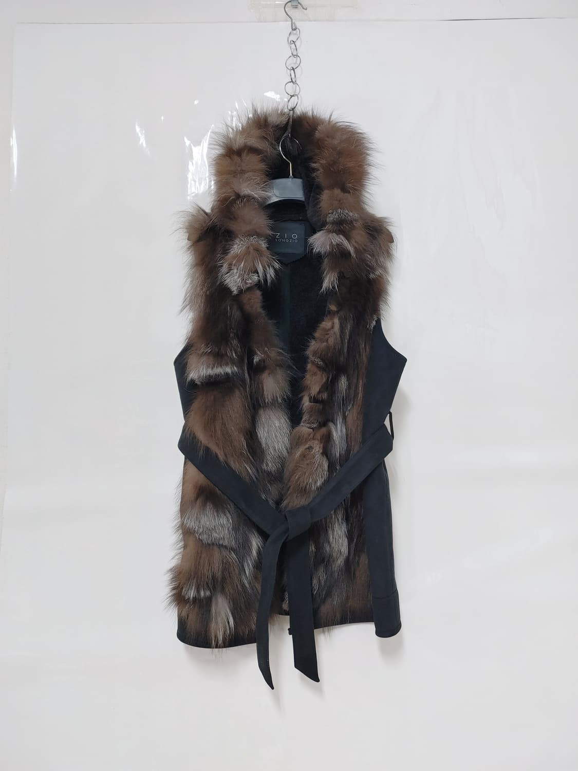 ZIO SONGZIO 송지오 여우털배색 무스탕 후드롱베스트 상품이미지1