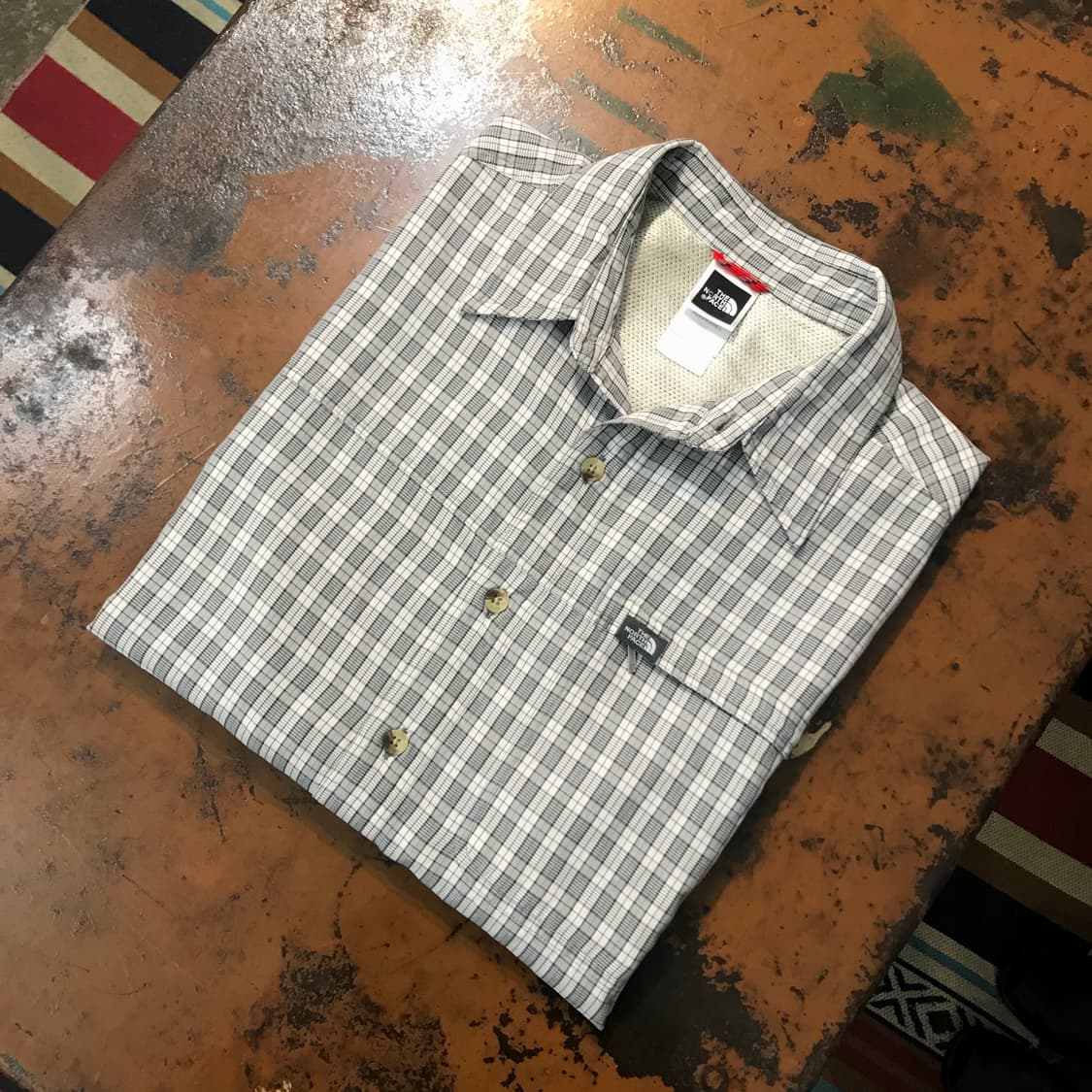 노스페이스 아이보리 체크 셔츠 남성 105 사이즈 상품이미지1