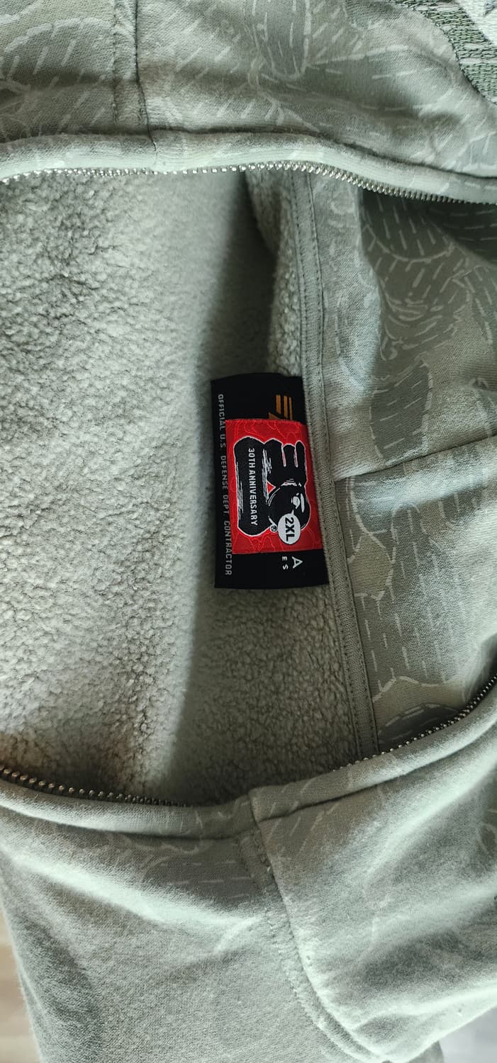 BAPE x Alpha Industries 집업후디 olive drab 상품이미지4