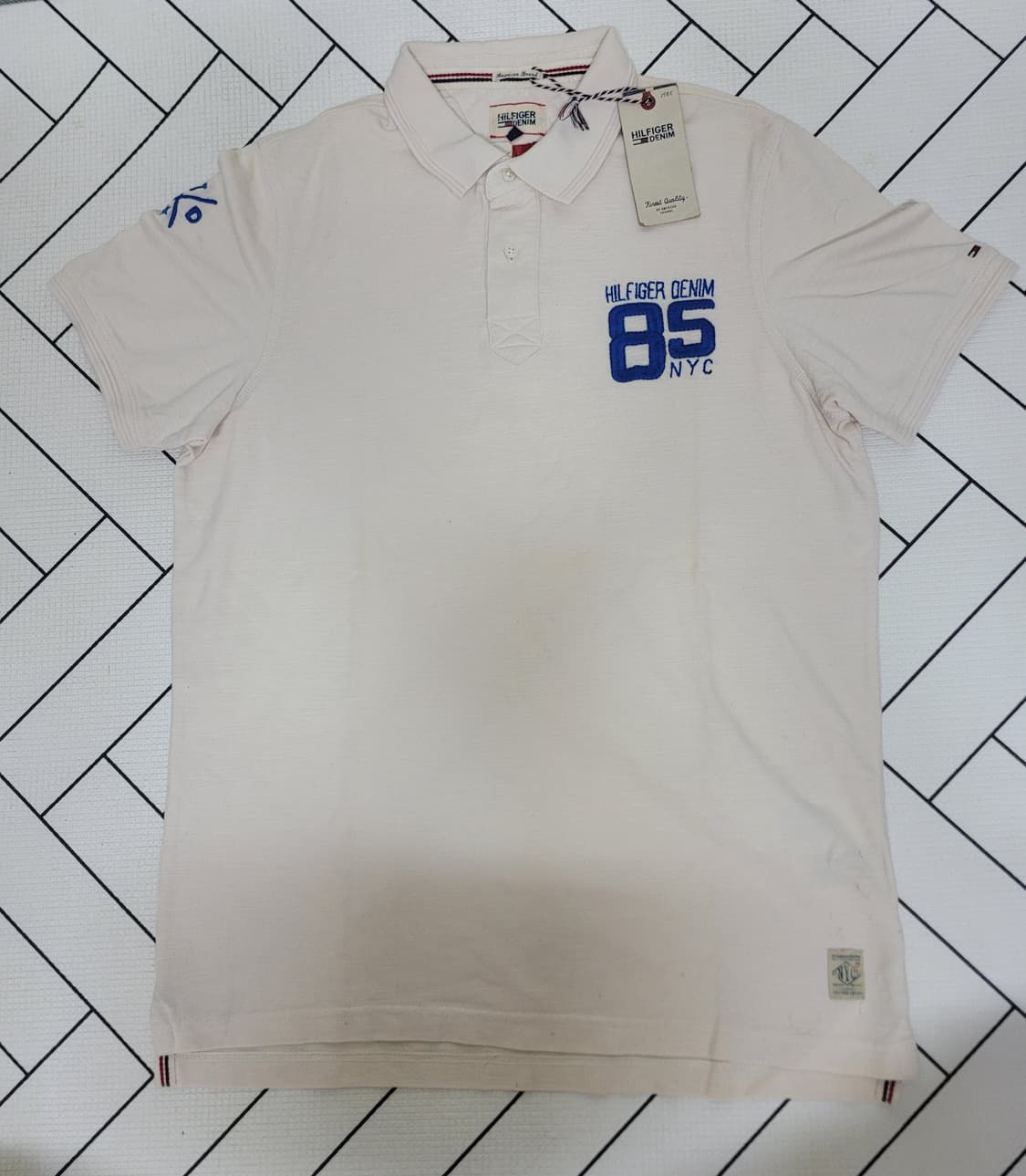 (새제품)타미힐피거 데님 85 NYC 반팔 카라티 상품이미지1