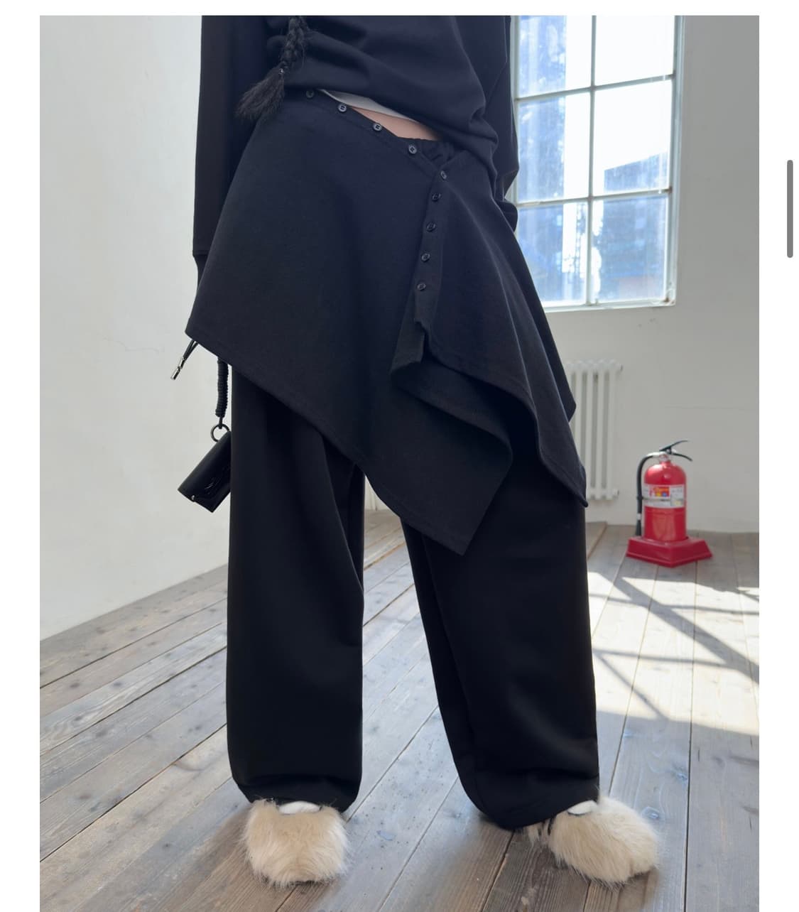 포르테나 LAYERED BUTTON WRAP SKIRT 상품이미지2