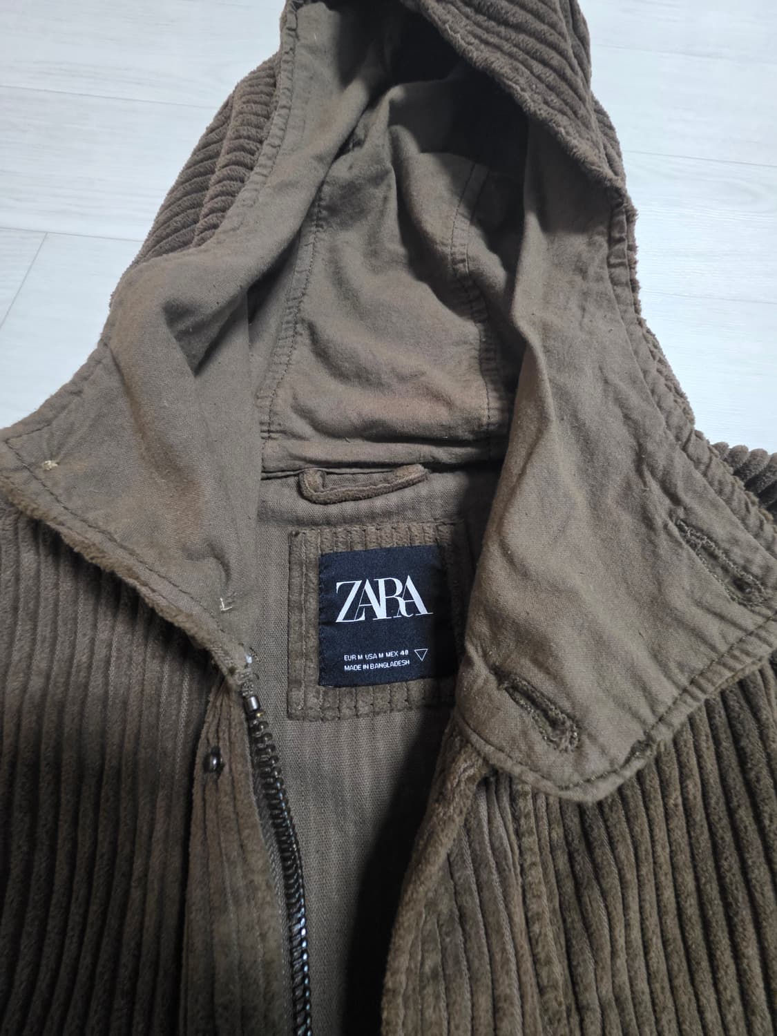 자라 코듀로이 후드 셔츠 자켓 M(100)사이즈 상품이미지4