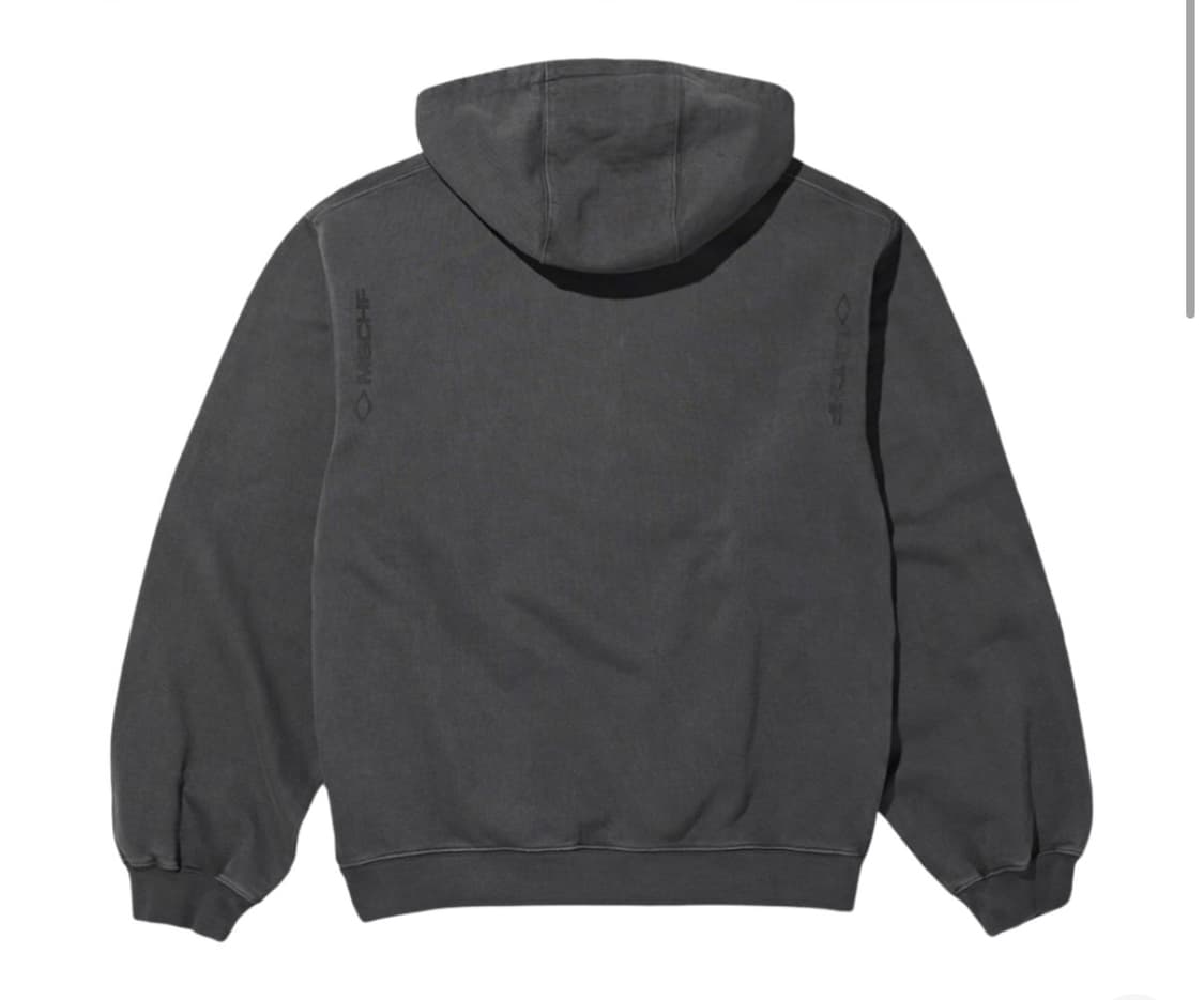 미스치프 롬버스 사이드 버튼 업 후드 워시드 차콜 M 상품이미지2