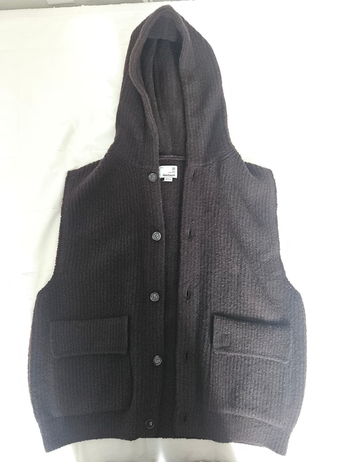 홀리선 아콘 버클 후디 니트 가디건 브라운 상품이미지3