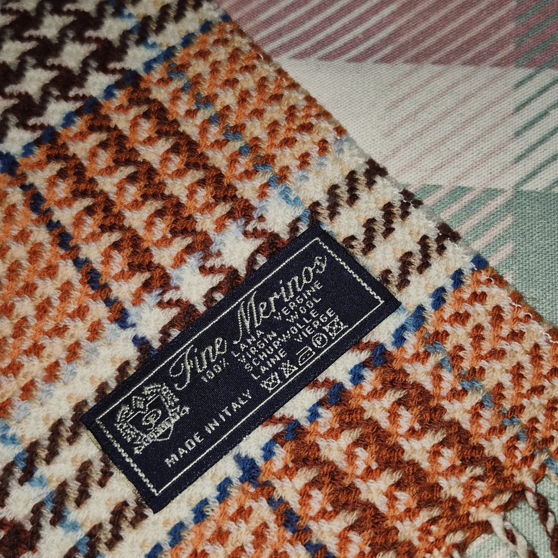 프랑스 꾸레쥬 클래식 체크 메리노 울100% 머플러 상품이미지10