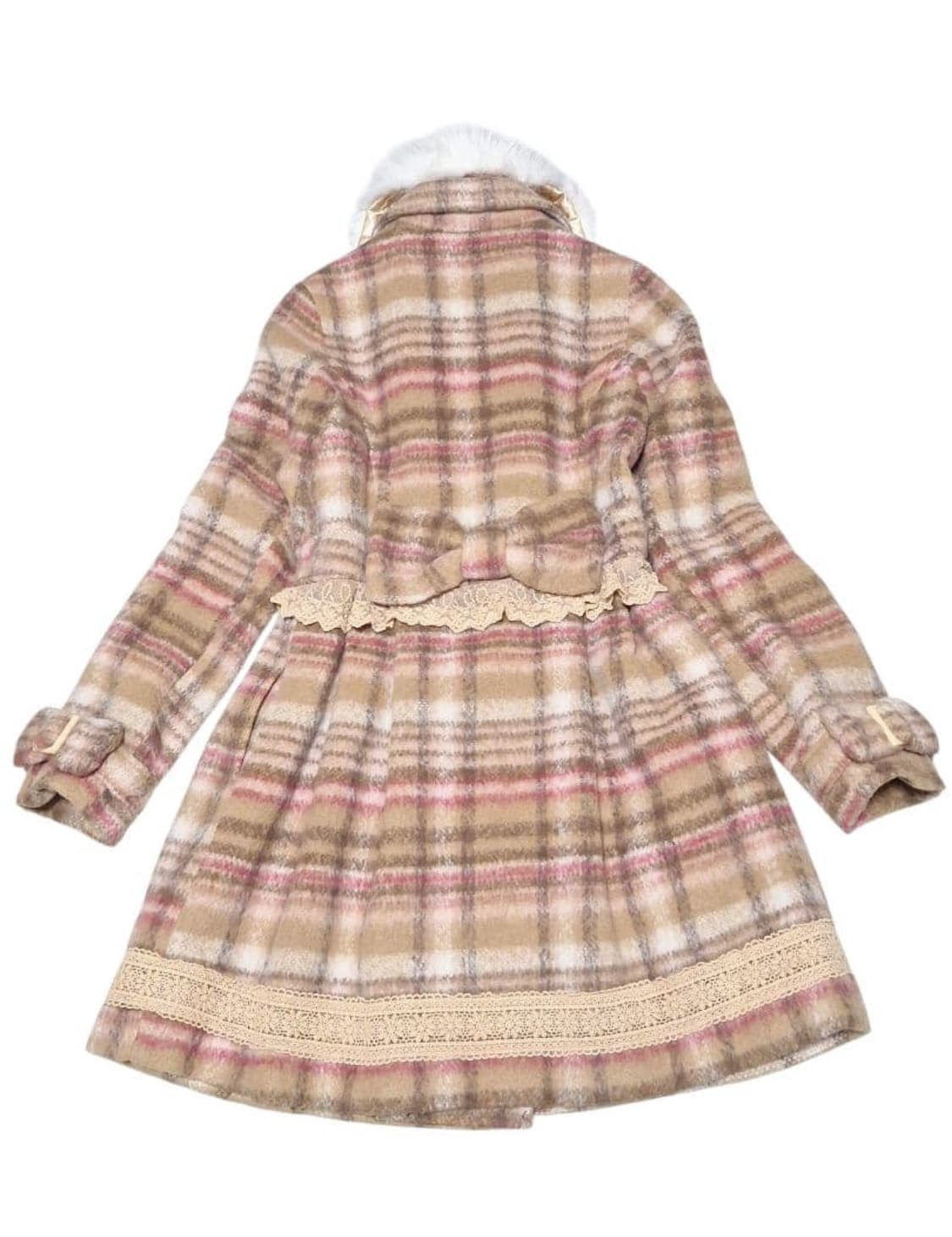 리즈리사 핀터깔 대대장 고전 체크 코트 라떼갸루 모리걸 상품이미지5