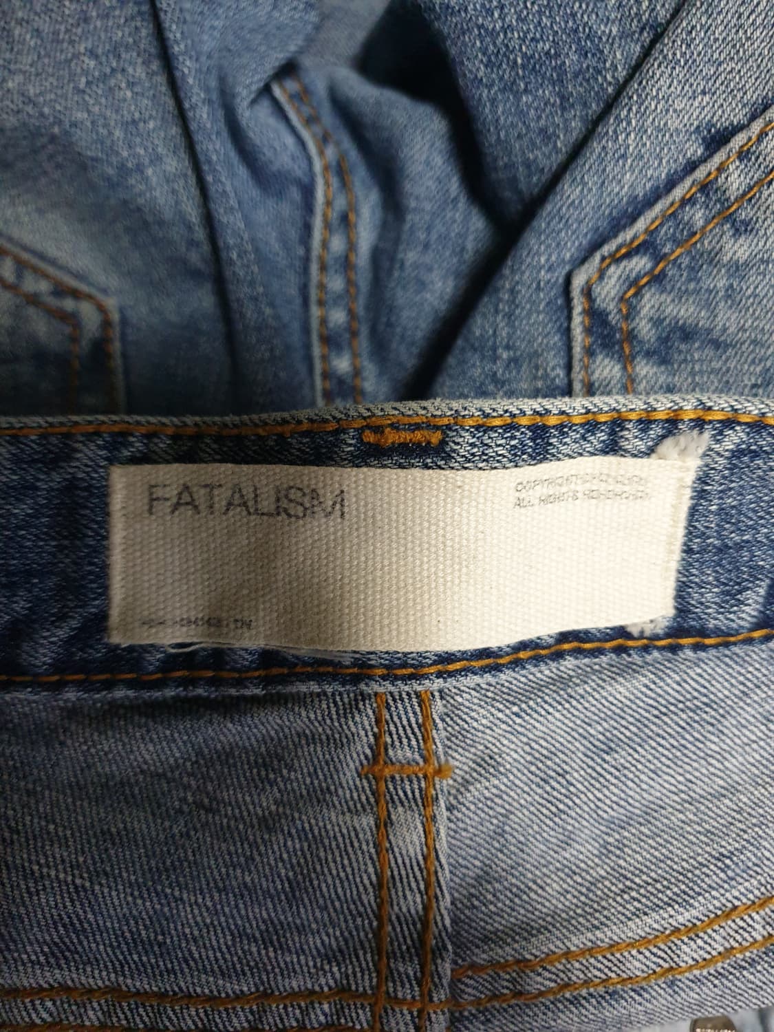 페이탈리즘 FAS-040414/S 그리쉬 블루 크롭 데님팬츠 (32) 상품이미지5