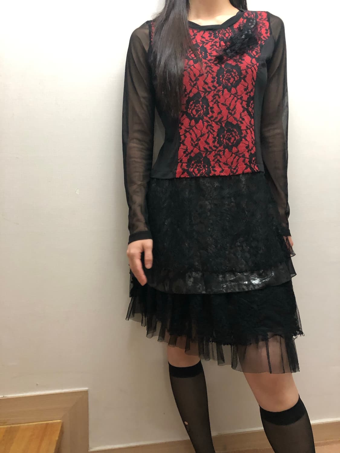 빈티지 블랙 시스루 탑 상품이미지6