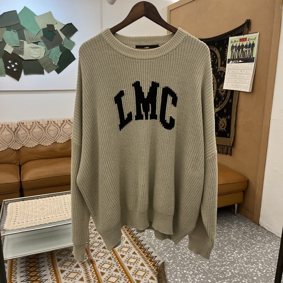LMC 캐주얼 스트릿 펑크 루즈핏 빅로고 뜨개 니트 2 C10941 상품이미지3