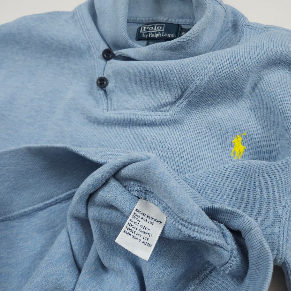 S(90) 폴로 랄프로렌 숄더넥 코튼 니트 스카이블루 상품이미지5