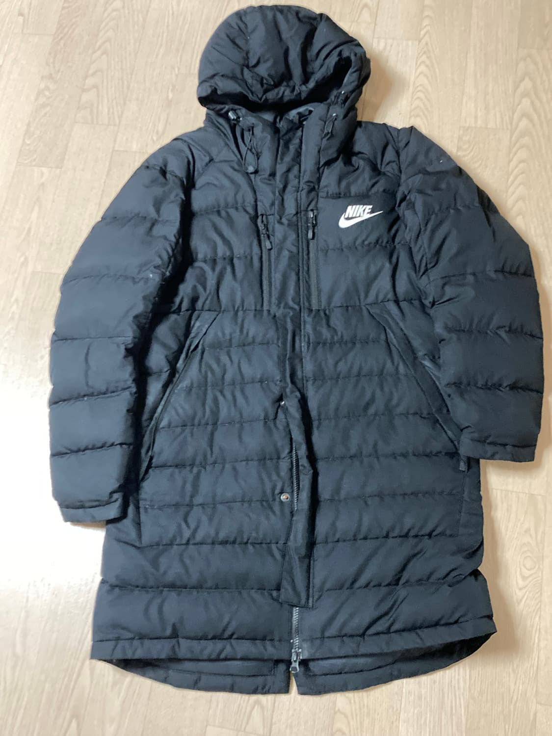 나이키 더블지퍼 덕다운 롱패딩 블랙 105 상품이미지2