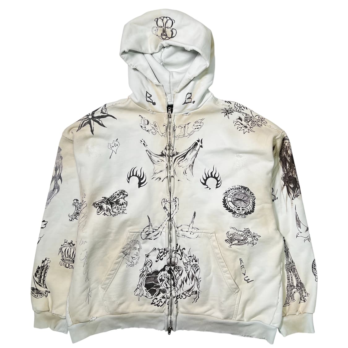 발렌시아가 24ss 타투 후드집업 상품이미지1