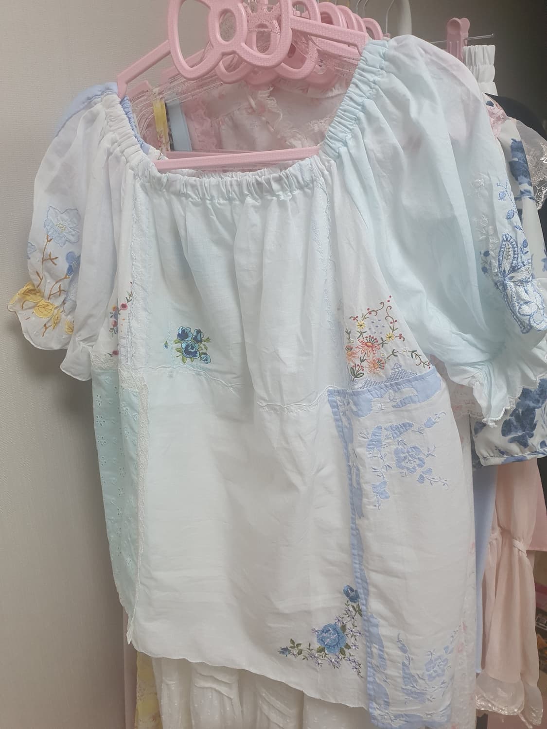 엔느 빈티지 패치워크 블라우스 상품이미지1