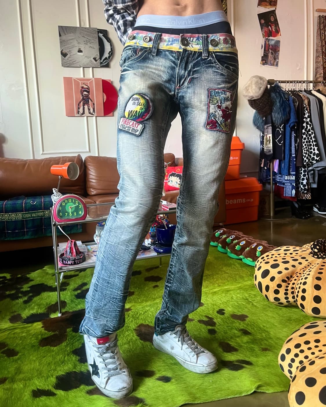 1980-90s Hyper Beach Washed Skinny Jeans 상품이미지2