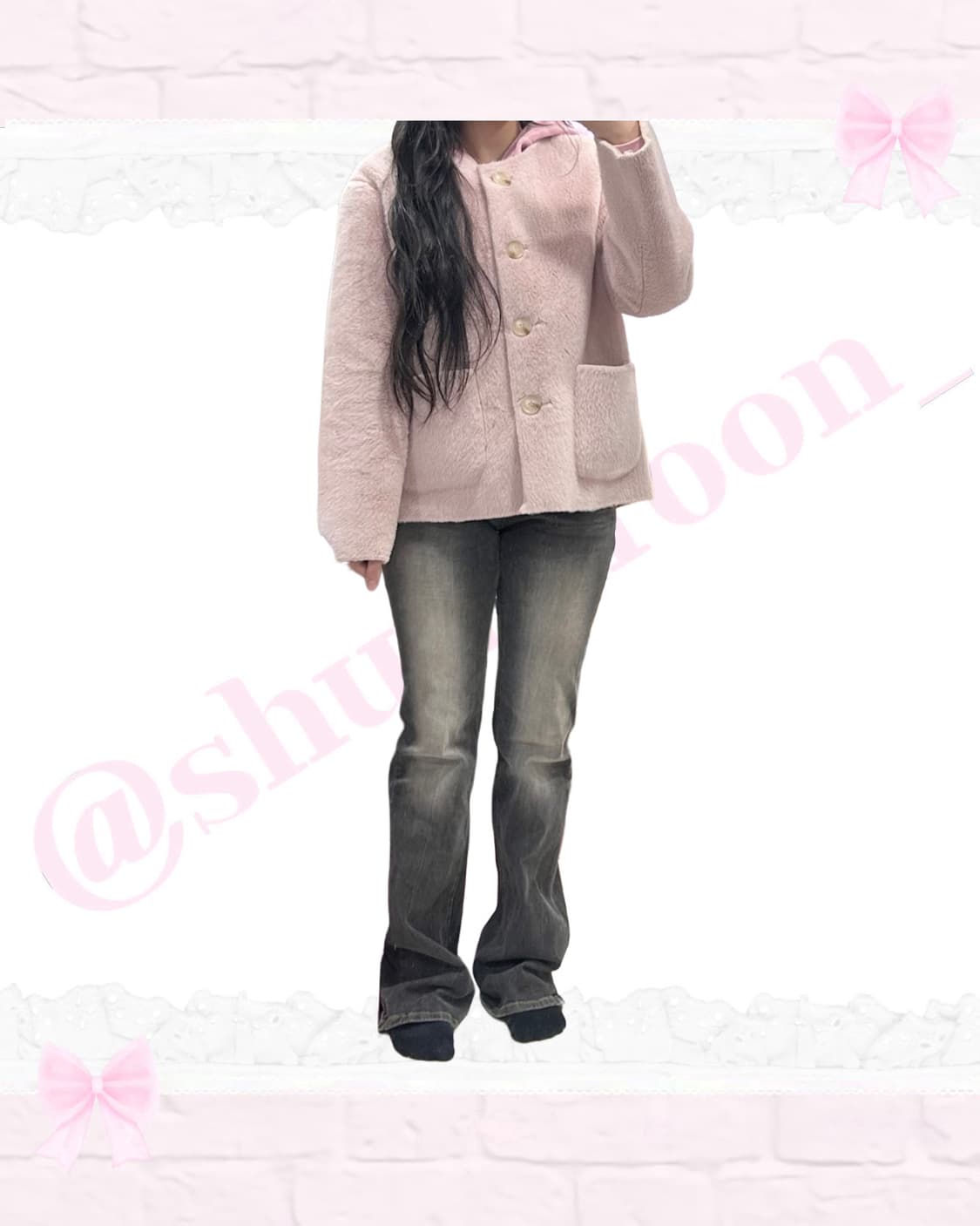 겨울 공주 히메갸루 패딩 자켓 핑크세트 상품이미지5