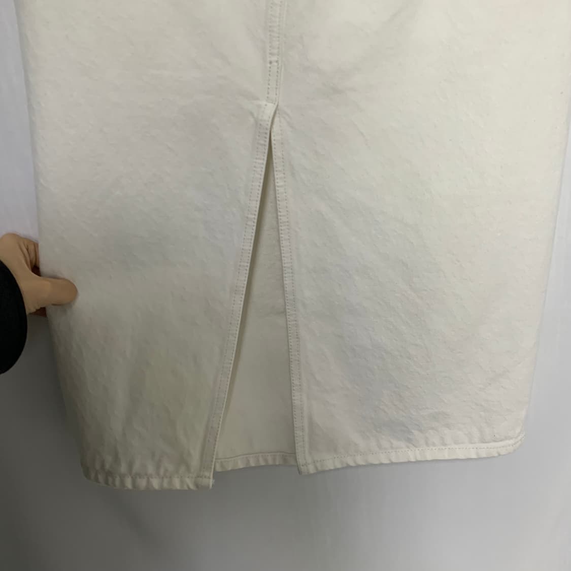 리바이스 화이트 아이보리 데님 트임 롱 스커트 25인치 빈티지 치마 상품이미지5