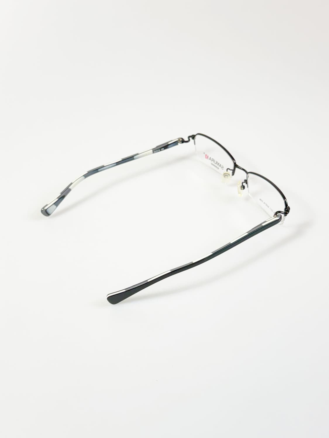 SAMURAI EYEWEAR 블랙 반무테 스퀘어 메탈 빈티지 안경 상품이미지4