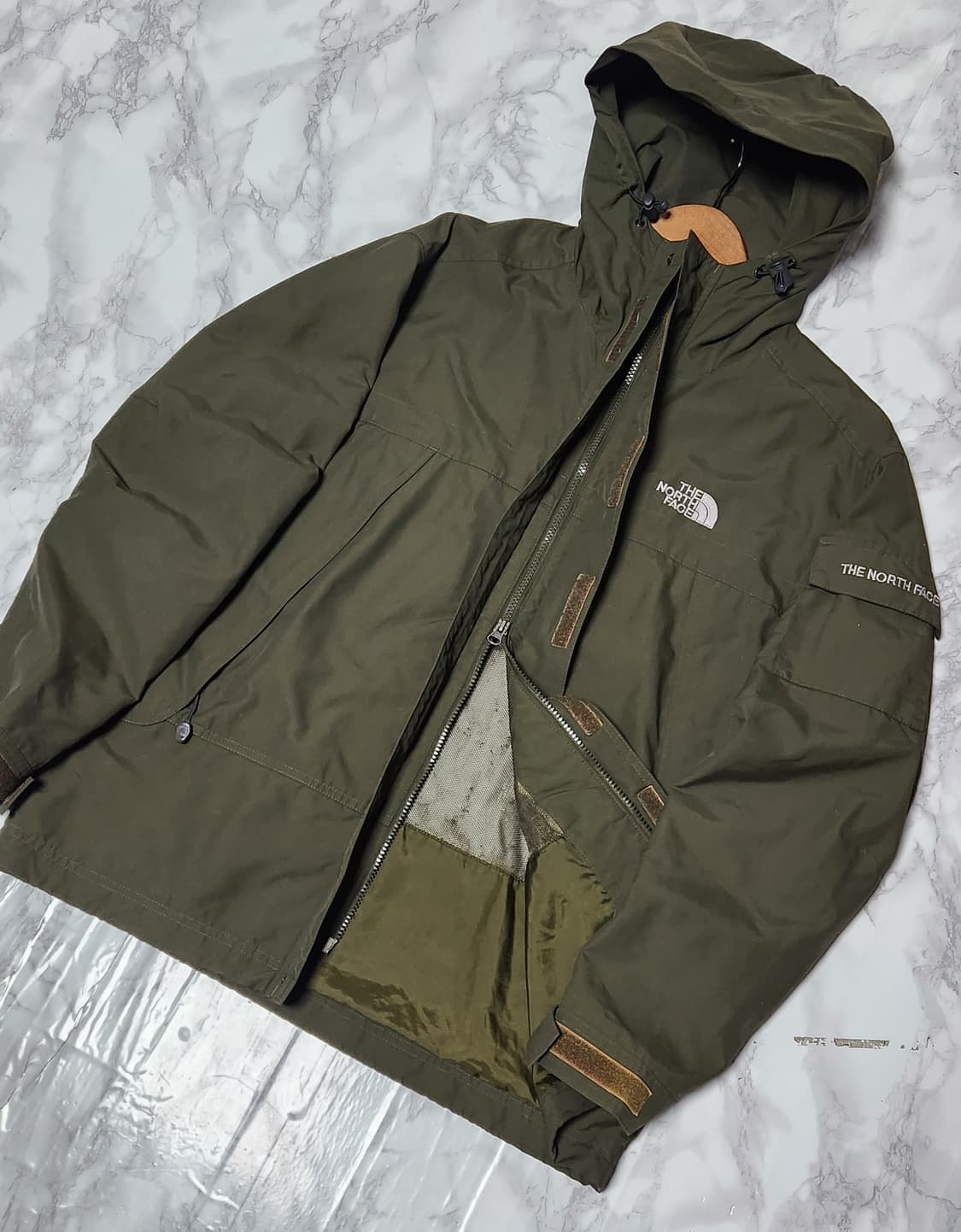 노스페이스 카키 13 바람막이 후드 자켓 상품이미지1