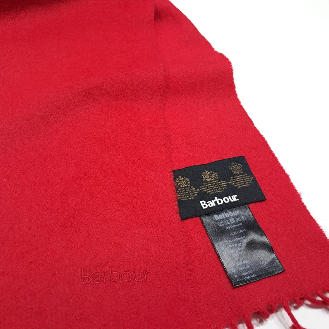 MX499 바버 램스울 로고 자수 레드 머플러 목도리 상품이미지7