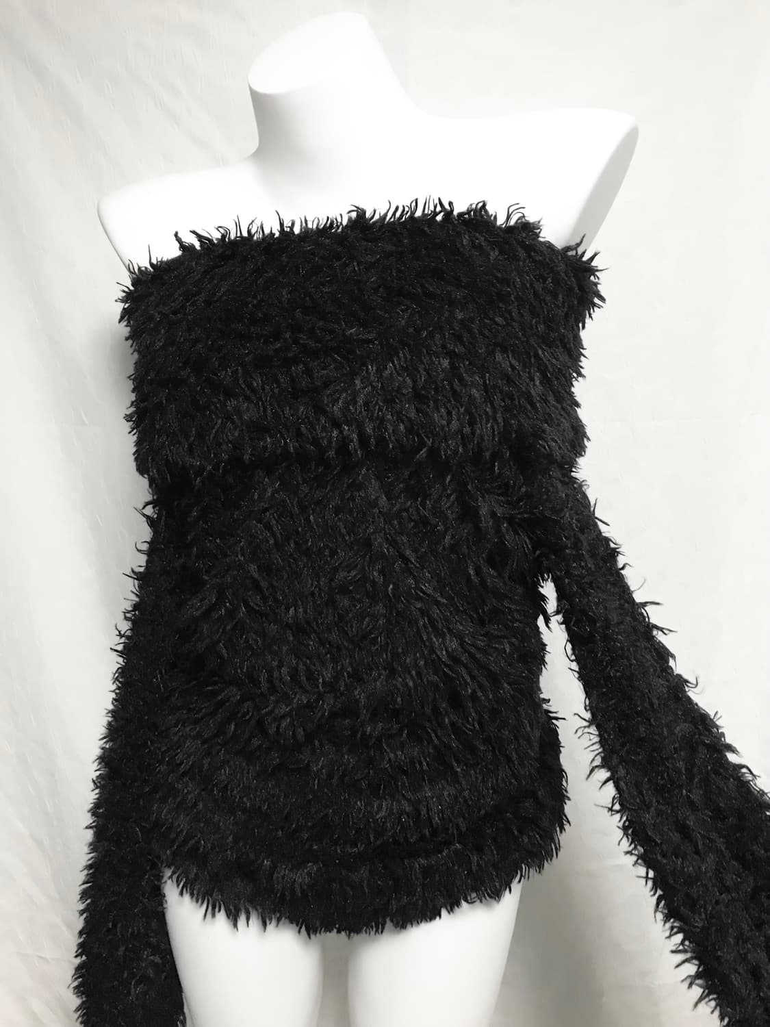 빈티지 갸루 헤어리 오프숄더 니트 원피스 탑 상품이미지1