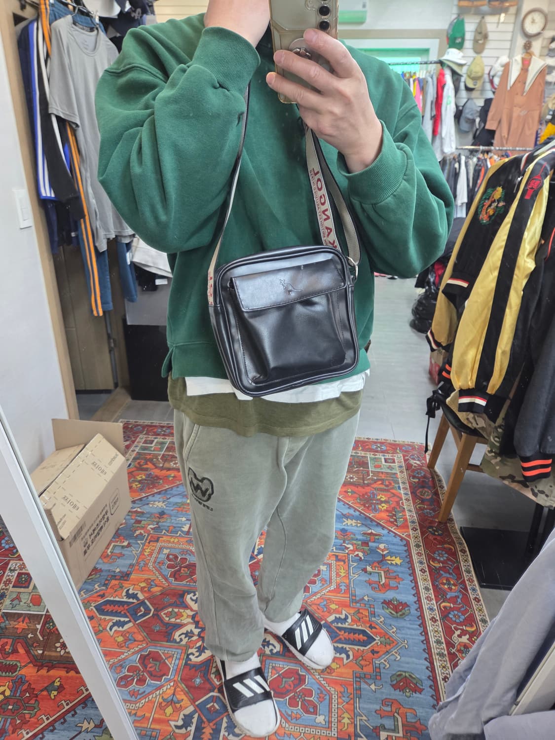 캉골 레더 크로스백  상품이미지5