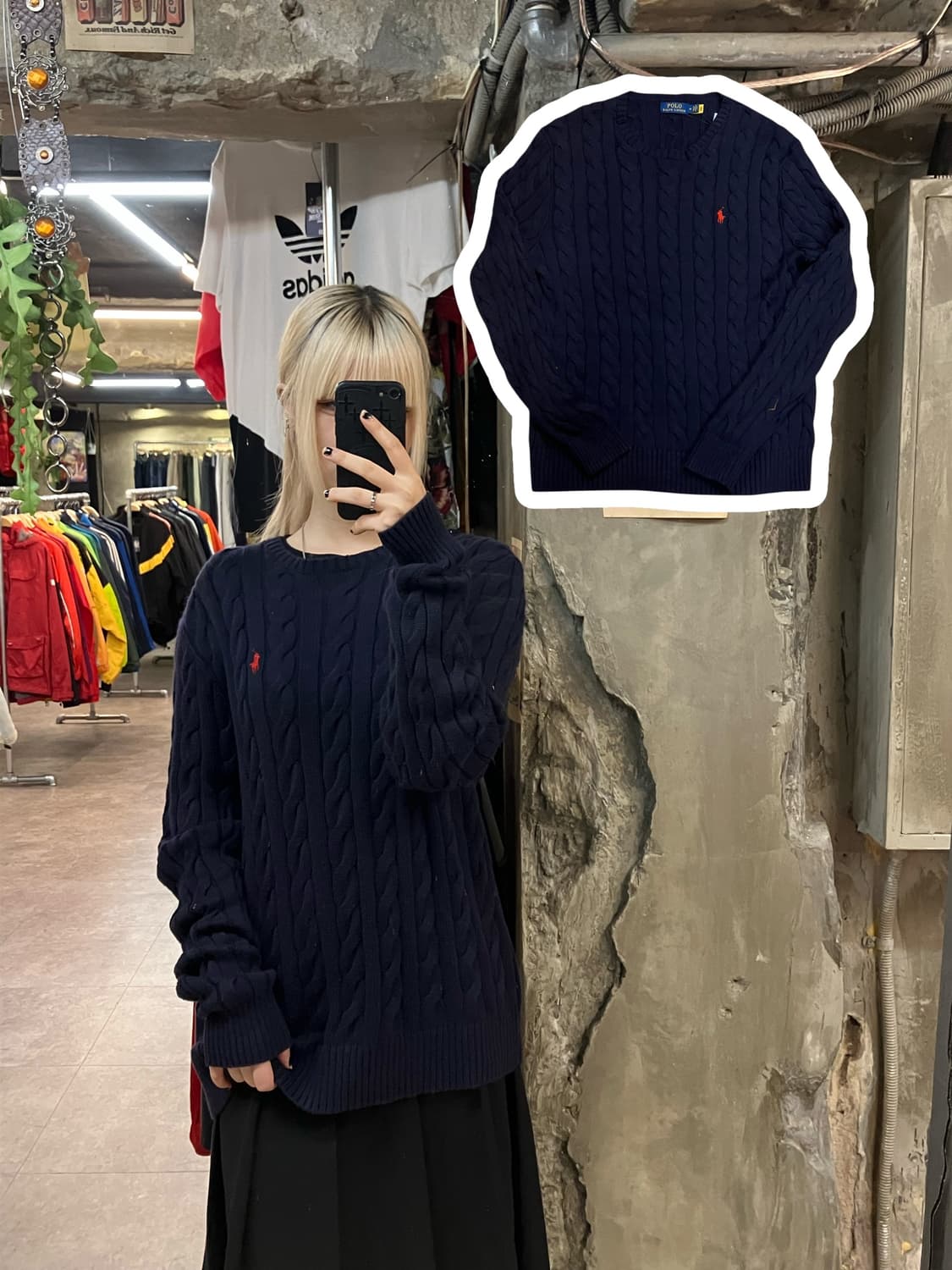 폴로 랄프로렌 꽈배기 니트 네이비 M   #csz1794 상품이미지1