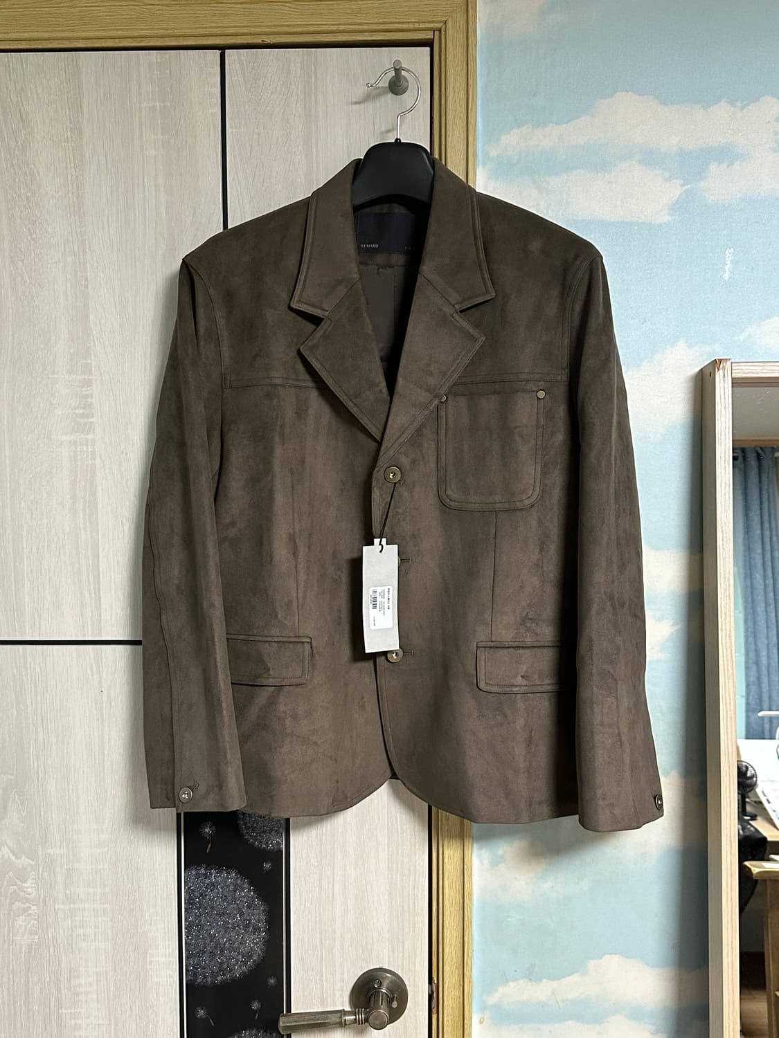 (새상품/2) 르마드 테일러 페이크 스웨이드 자켓 - DARK BROWN 상품이미지2