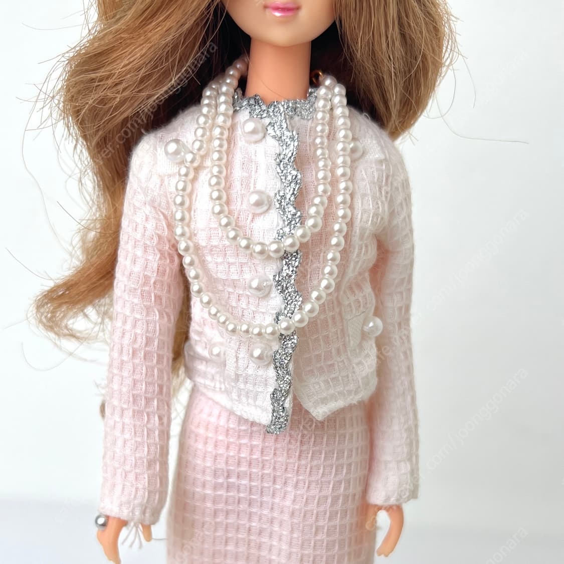 빈티지 샤넬 트위드 리카짱 바비 인형 진주목걸이 일본 고전인형 상품이미지6