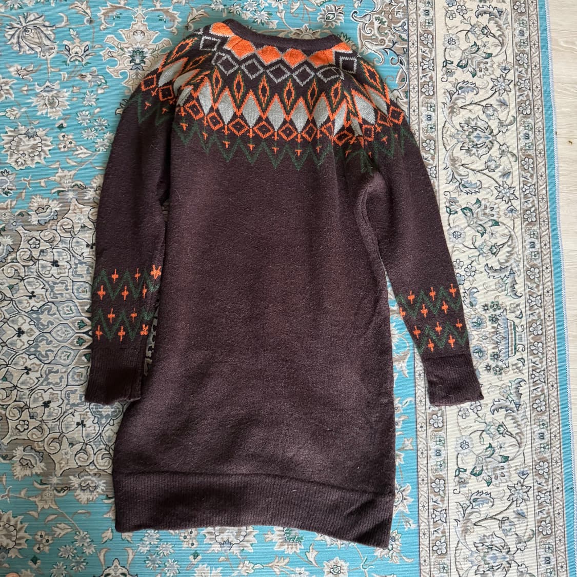 브라운 노트딕패턴 롱니트, 원피스 예뻐요 상품이미지10