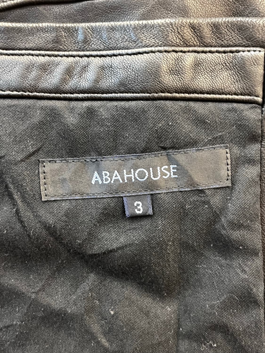Abahouse 양가죽 하이넥 레더 블루종 상품이미지7