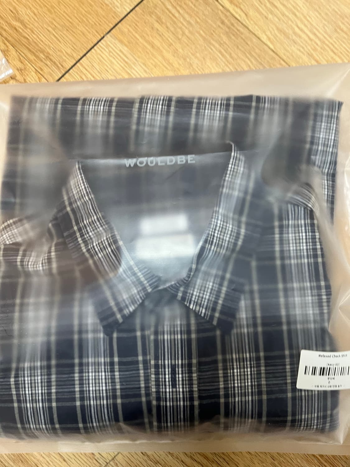 우드비X와인드 협업 네이비 체크 셔츠(02사이즈) 상품이미지5