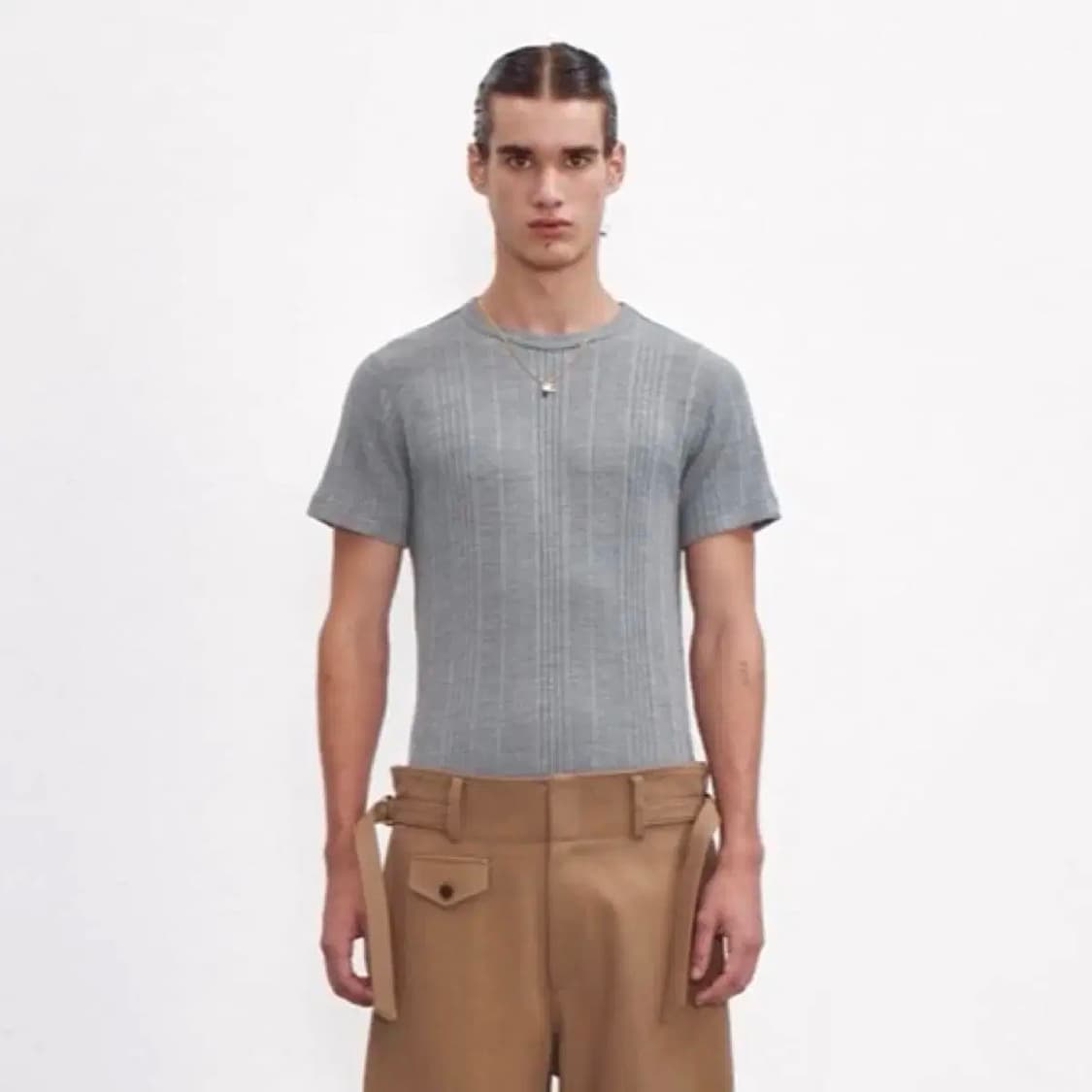 렉토 울 블렌드 립 라운드 티셔츠 M 상품이미지2