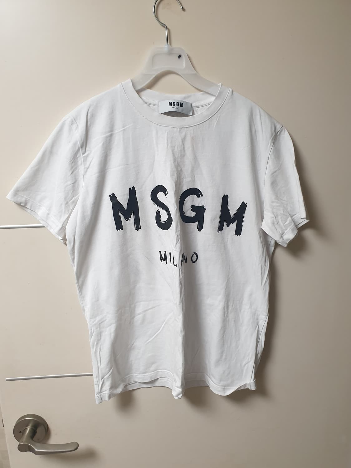 [여성] MSGM 밀라노 로고 반팔티 화이트 상품이미지1