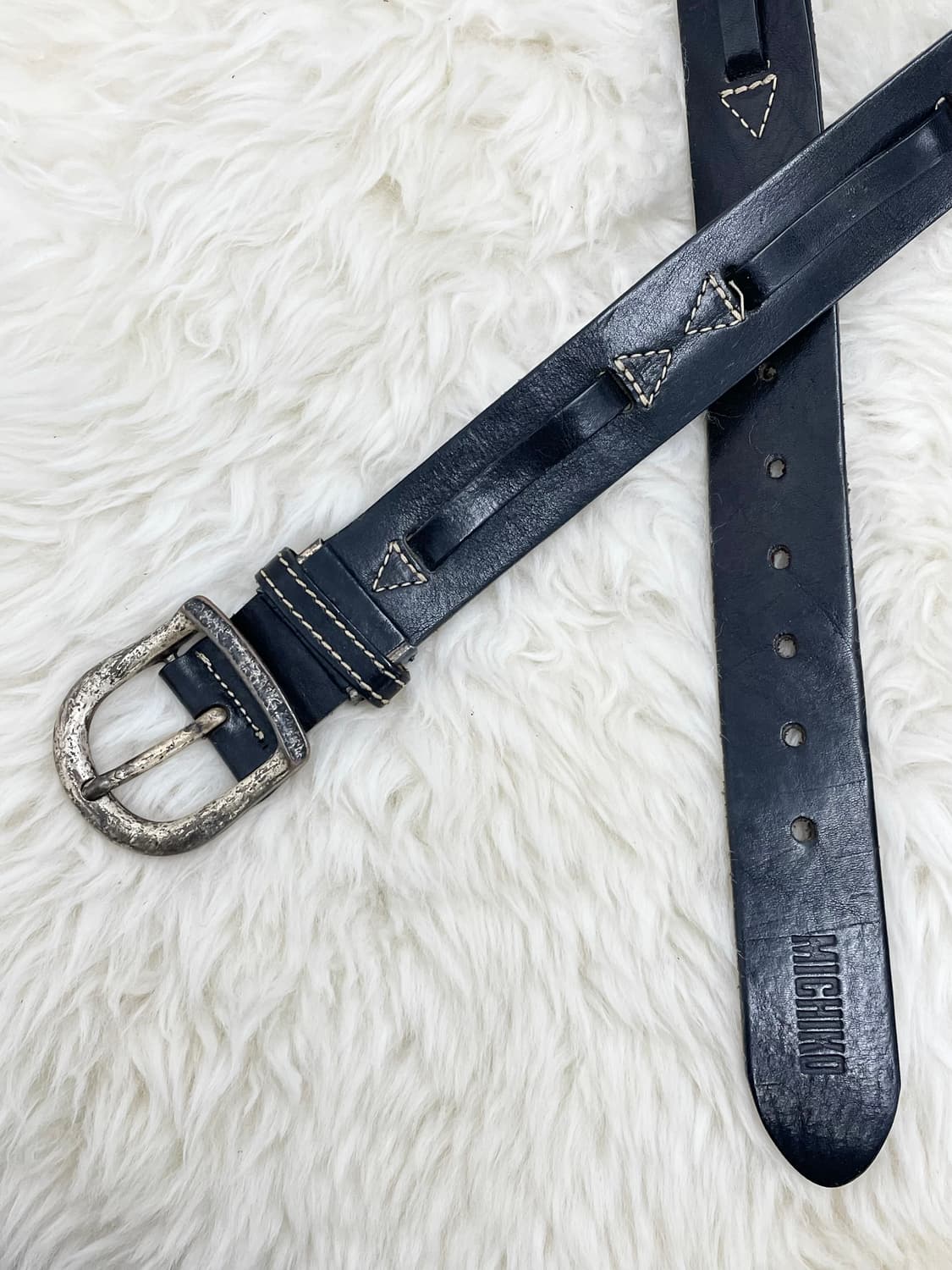 미치코 리얼레더 디테일 버클 벨트  상품이미지4