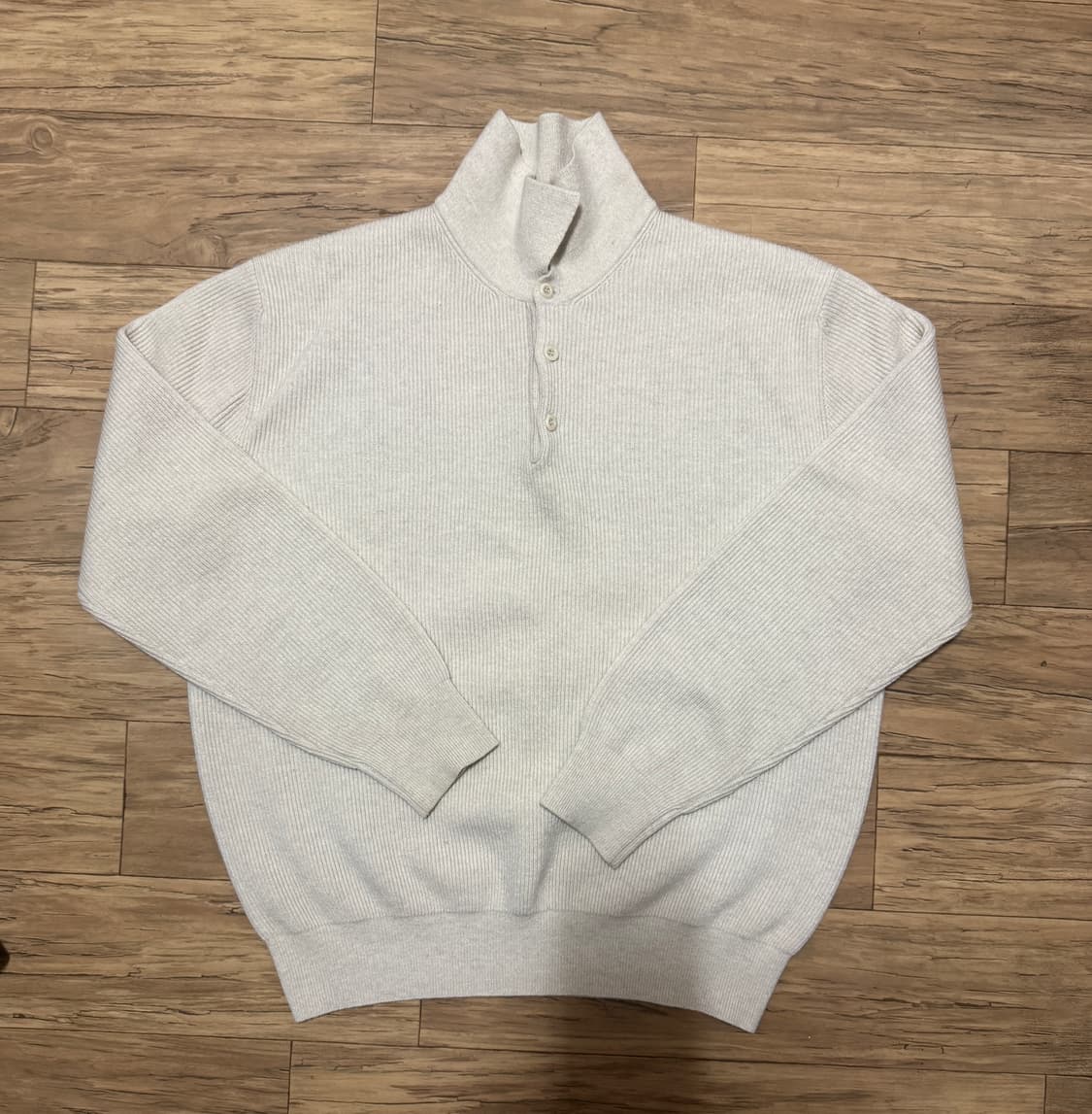 [3] 인더로우 울 코튼 립 니트 폴로 샌드멜란지 상품이미지2