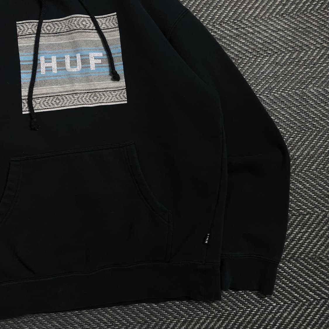 HUF 빅로고 박시핏 블랙 후드 티셔츠 y 4269 상품이미지3