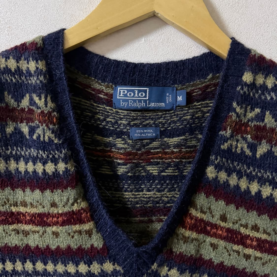 폴로 랄프로렌 알파카 울 체크 니트 베스트 M (95정도) 상품이미지3