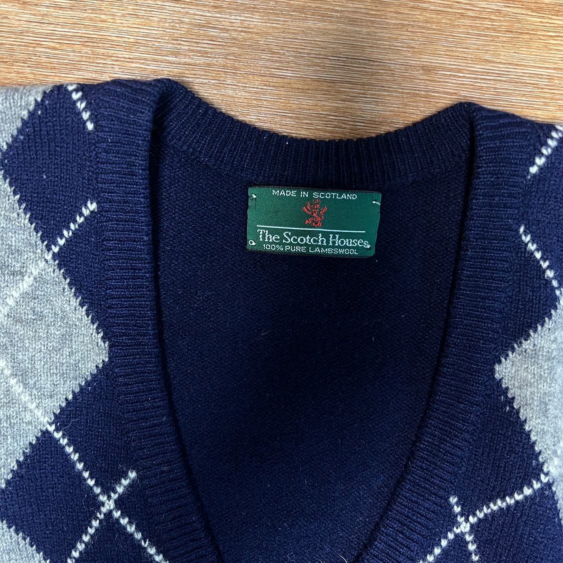 빈티지 네이비 아가일 니트 상품이미지3