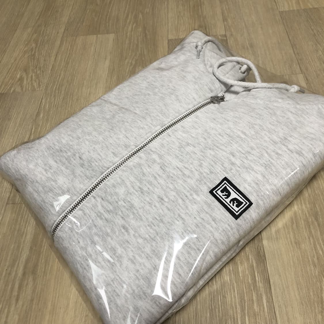 (L) 오베이 OBEY 1% 멜란지 그레이 후드 집업 후드티 상품이미지10