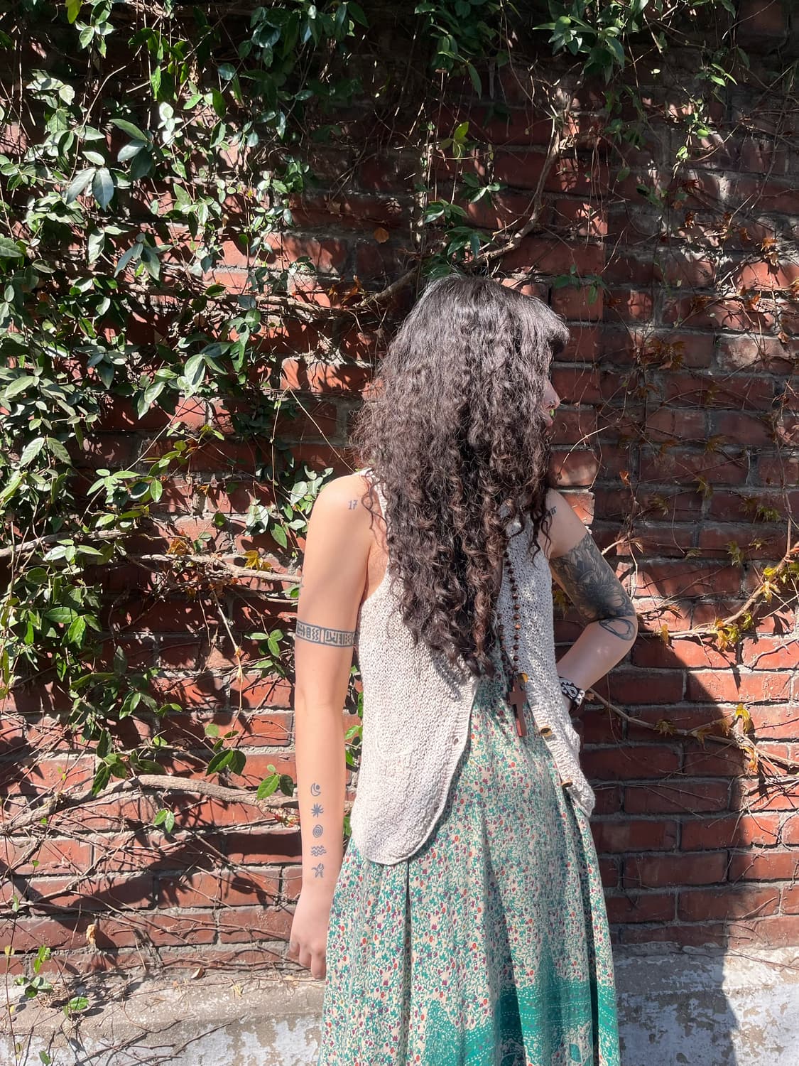 아이보리 데일리 그물 니트 베스트 상품이미지2