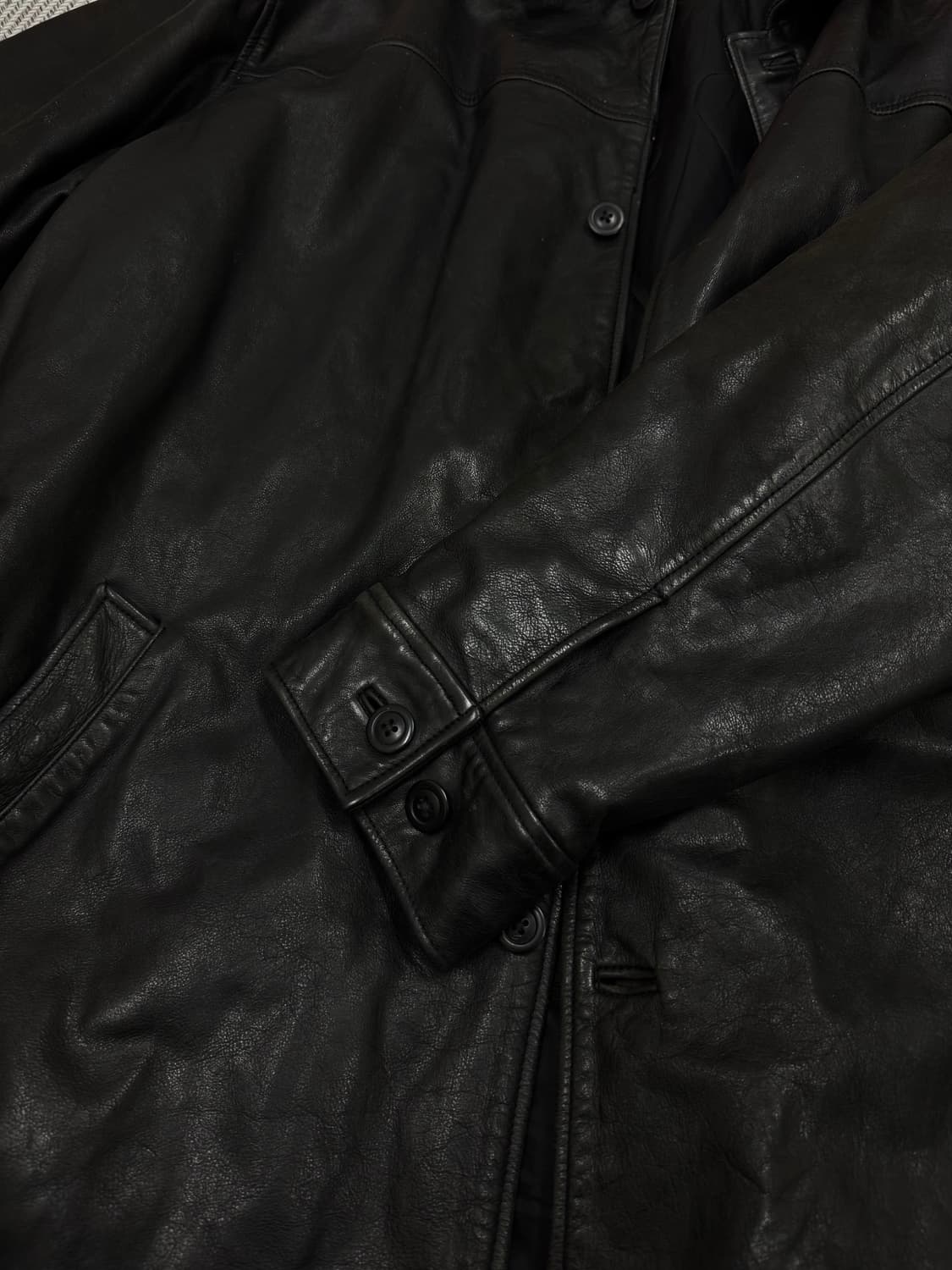 올드 갭 레더 카 코트 블랙 XL 상품이미지4