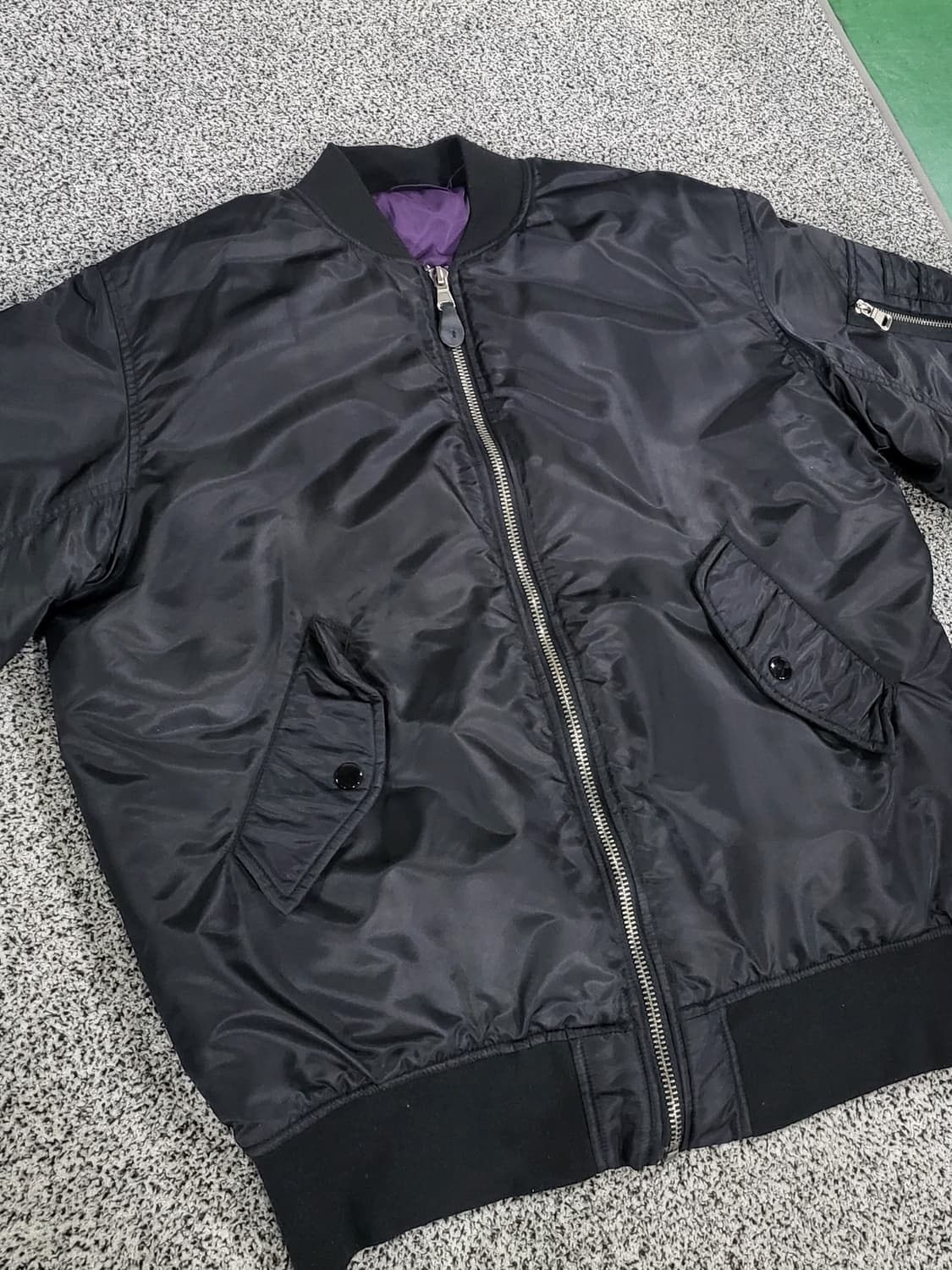 블랙 항공 점퍼 스타일 패딩 자켓 상품이미지1