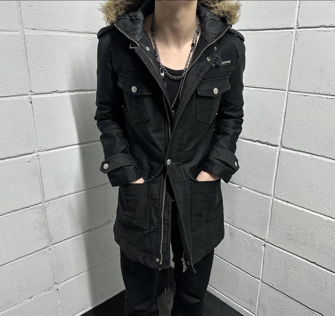 Brown fur black field paka jacket 상품이미지2