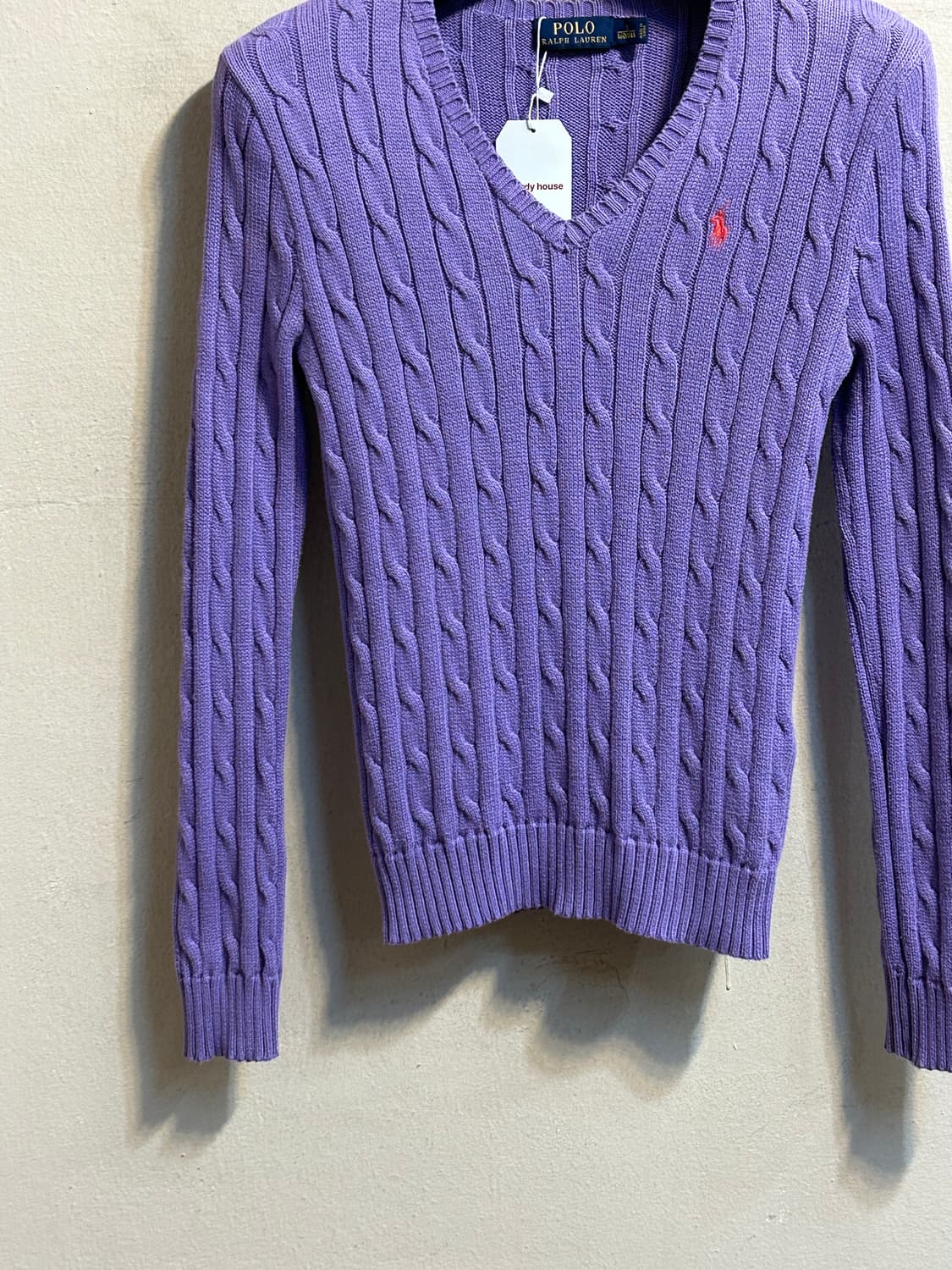 폴로 랄프로렌 케이블 니트 브이넥 스웨터 상품이미지3